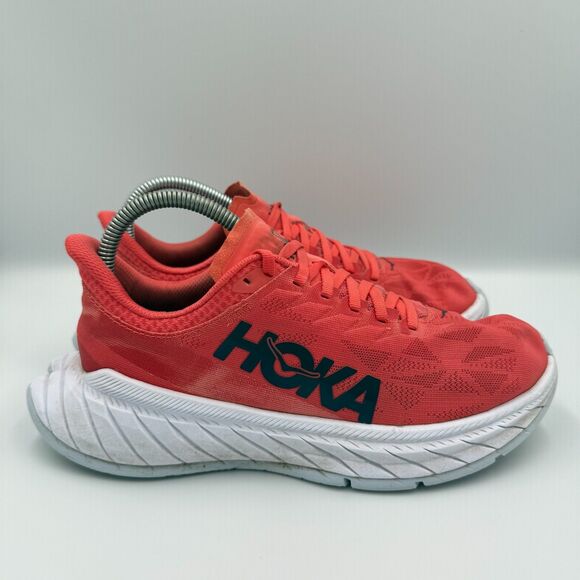 Hoka One One Shoes - Hoka One One Carbon X 2 Women's Size 7.5 Red Running Shoes Sneakers 1113527 HCBI